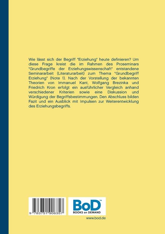 Produktbild: Was bedeutet eigentlich der Begriff "Erziehung"?