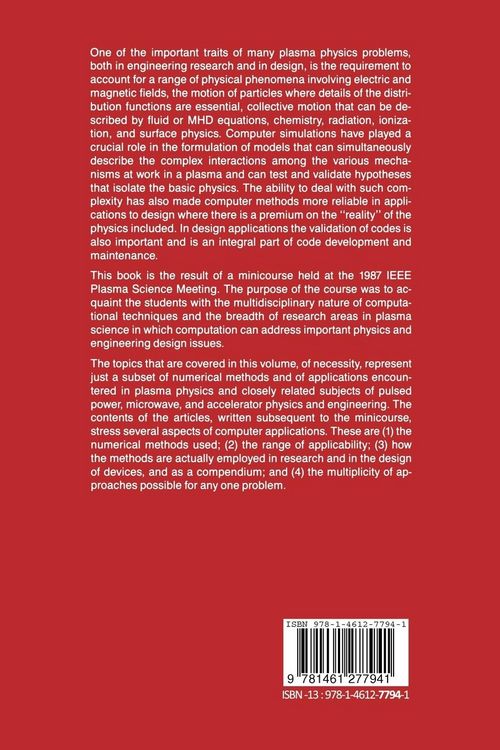 Produktbild: Computer Applications in Plasma Science and Engineering