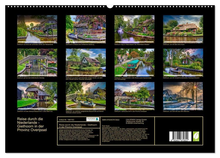 Produktbild: Reise durch die Niederlande - Giethoorn in der Provinz Overijssel (hochwertiger Premium Wandkalender 2026 DIN A2 quer), Kunstdruck in Hochglanz