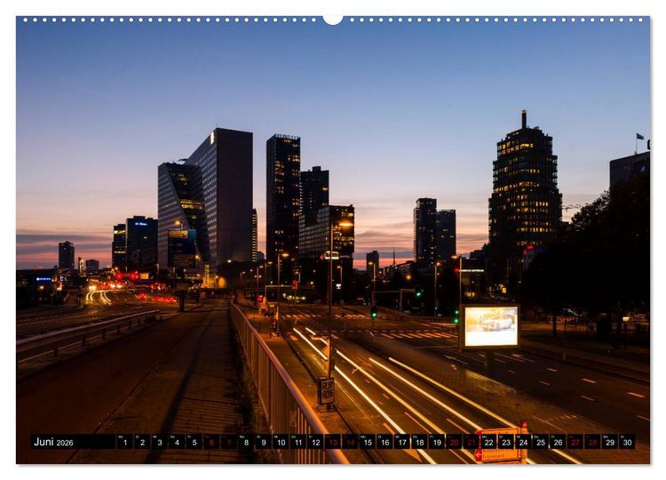 Produktbild: Rotterdam bei Nacht (hochwertiger Premium Wandkalender 2026 DIN A2 quer), Kunstdruck in Hochglanz