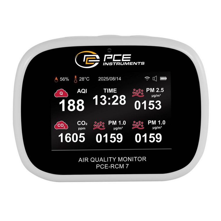 Produktbild: Kohlendioxid-Messger&auml;t PCE Instruments PCE-RCM 7 CO2 mit Temperaturmessfunktion, mit USB-Schnittstelle