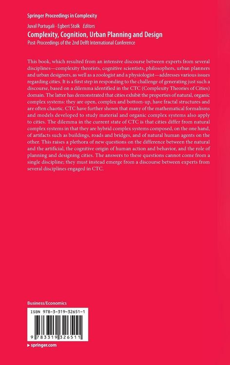 Produktbild: Complexity, Cognition, Urban Planning and Design