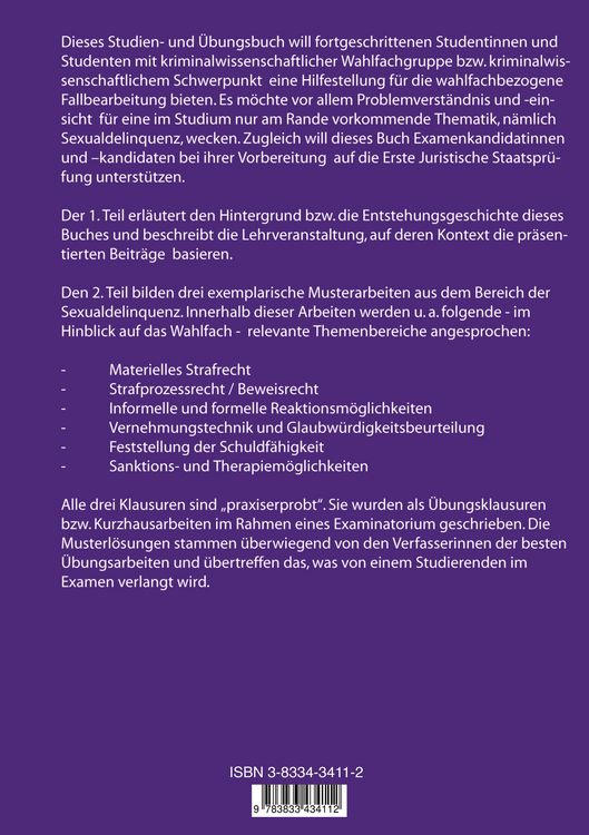 Produktbild: Kriminalwissenschaft im Schwerpunkt-Studium des Rechts - am Beispiel der Sexualdelinquenz