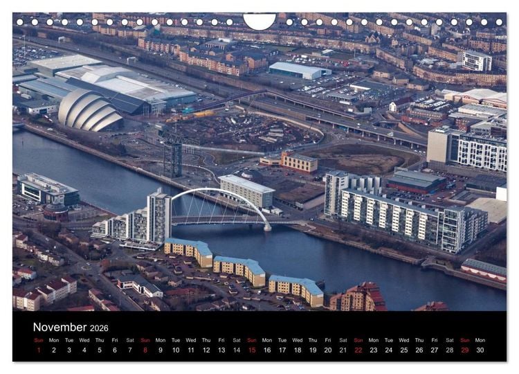 Produktbild: Glasgow from the Air (Wall Calendar 2026 DIN A4 landscape), CALVENDO 12 Month Wall Calendar
