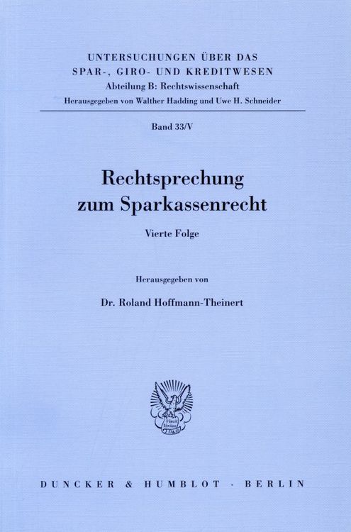 Produktbild: Rechtsprechung zum Sparkassenrecht.