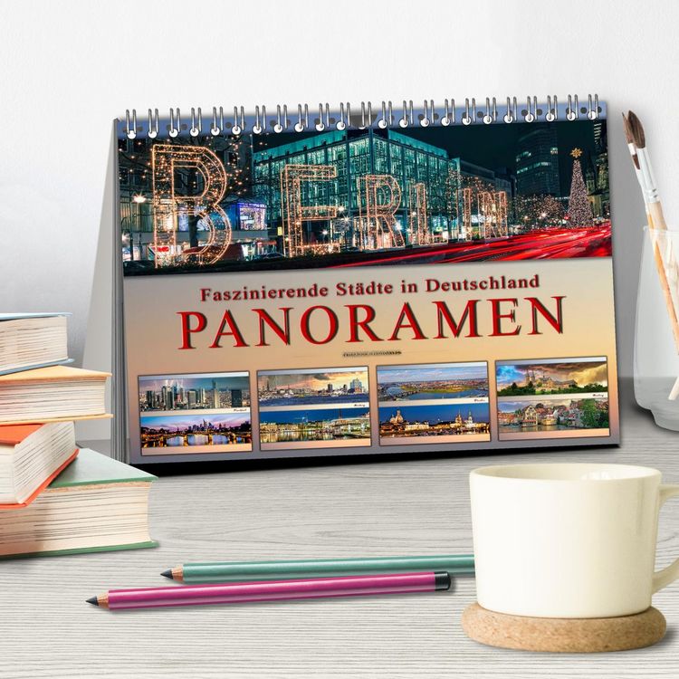 Produktbild: Faszinierende St&auml;dte in Deutschland - Panoramen (Tischkalender 2026 DIN A5 quer), CALVENDO Monatskalender