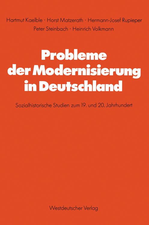 Produktbild: Probleme der Modernisierung in Deutschland