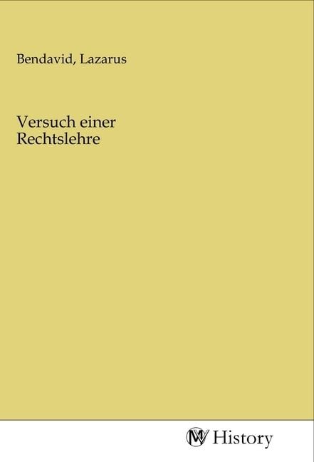 Produktbild: Versuch einer Rechtslehre