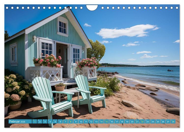 Produktbild: Wundersch&ouml;ne Strandh&auml;user (Wandkalender 2026 DIN A4 quer), CALVENDO Monatskalender
