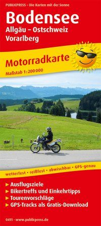 Produktbild: Motorradkarte Bodensee, Allgäu - Ostschweiz - Vorarlberg