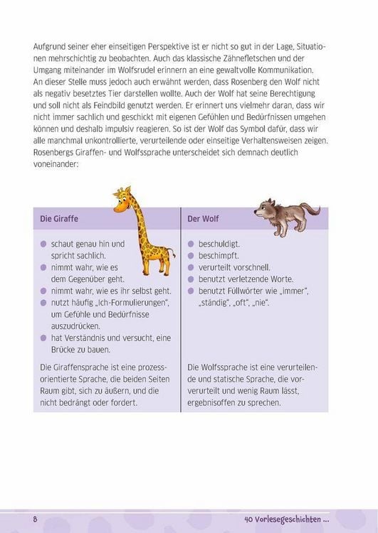 Produktbild: 40 Vorlesegeschichten zur Giraffensprache, ab 6 Jahre