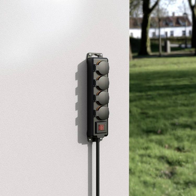Produktbild: Hama 00223064 Gartensteckdose Schwarz erh&ouml;hter Ber&uuml;hrungsschutz, mit Schalter