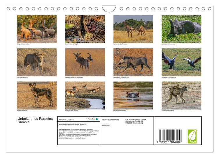 Produktbild: Unbekanntes Paradies Sambia (Wandkalender 2027 DIN A4 quer), CALVENDO Monatskalender