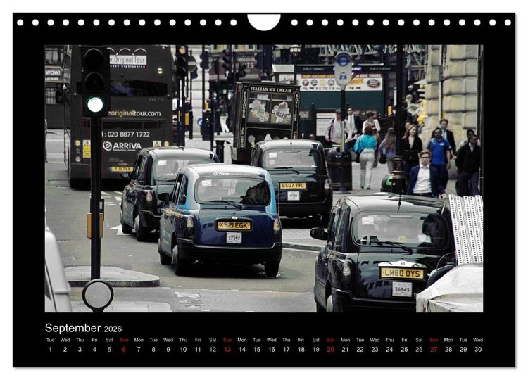 Produktbild: Taxis in London / UK-Version (Wall Calendar 2026 DIN A4 landscape), CALVENDO 12 Month Wall Calendar
