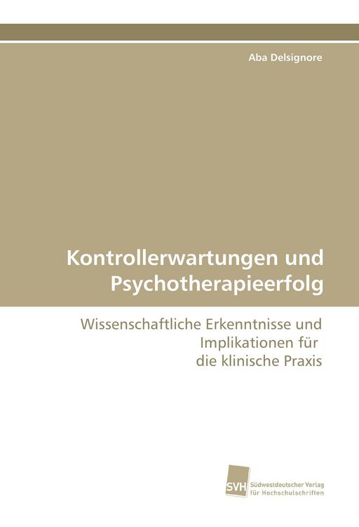 Produktbild: Kontrollerwartungen und Psychotherapieerfolg