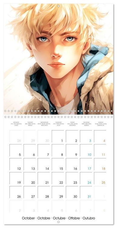 Produktbild: Manga boys (Calendrier mural carr&eacute; 2026 30x30 cm) Calendrier double avec une page pour vos prises de notes