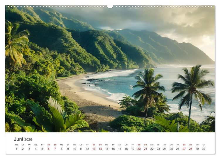 Produktbild: Gestrandet - Ein Jahr auf Robinsons Insel (hochwertiger Premium Wandkalender 2026 DIN A2 quer), Kunstdruck in Hochglanz
