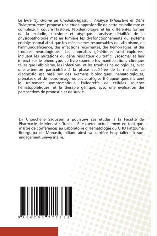 Produktbild: Syndrome de Chediak-Higashi : De la G&eacute;n&eacute;tique au Traitement