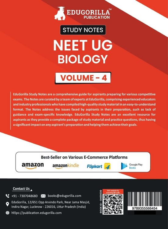 Produktbild: NEET UG Biology Class XI & XII (Vol 4) Topic-wise Notes | A Complete Preparation Study Notes with Solved MCQs