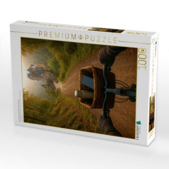 Produktbild: CALVENDO Puzzle Burg Eltz Rheinland Pfalz mit dem Fahrrad | 1000 Teile Lege-Gr&ouml;&szlig;e 64x48cm Foto-Puzzle f&uuml;r gl&uuml;ckliche Stunden