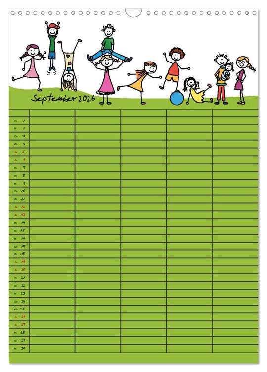 Produktbild: Fr&ouml;hlicher Familienplaner (Wandkalender 2026 DIN A3 hoch), CALVENDO Monatskalender