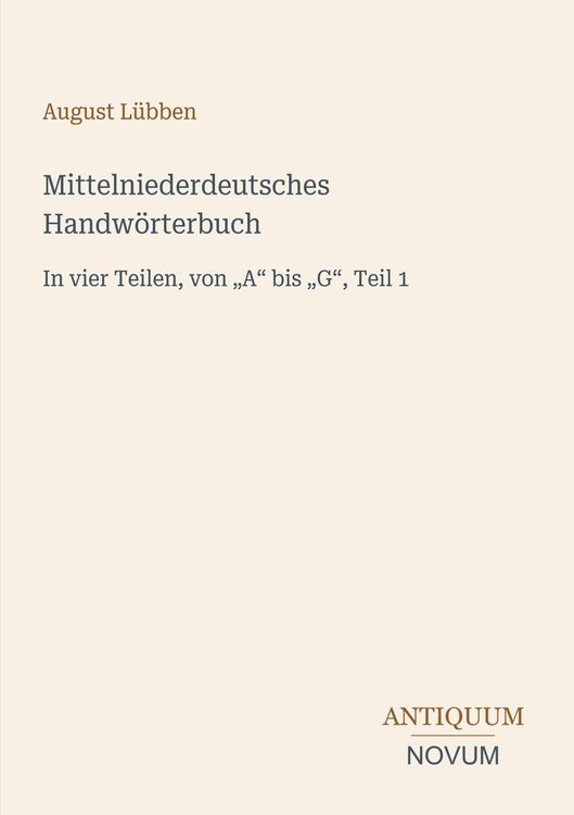 Produktbild: Mittelniederdeutsches Handw&ouml;rterbuch