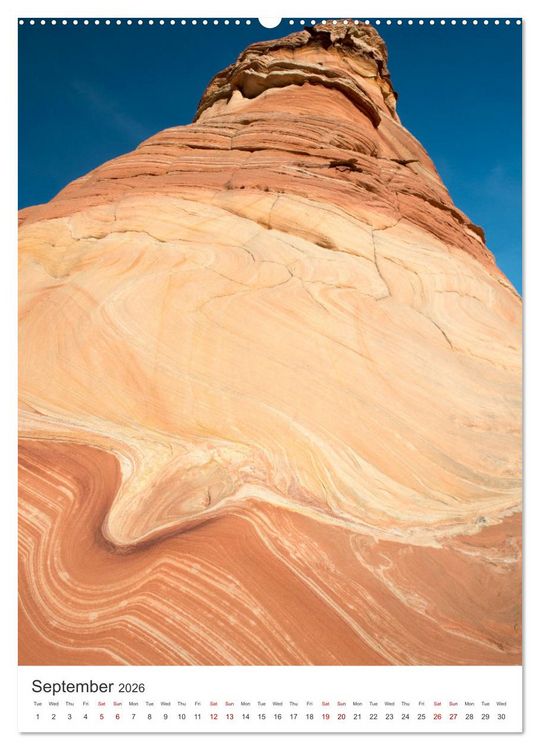 Produktbild: Paria Canyon The Wave (High Quality Premium Wall Calendar 2026 DIN A2 portrait),CALVENDO 12 Month Wall Calendar