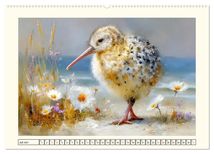 Produktbild: Entz&uuml;ckende Kiwis. Neuseelands kleiner Laufvogel am Meer (hochwertiger Premium Wandkalender 2027 DIN A2 quer), Kunstdruck in Hochglanz