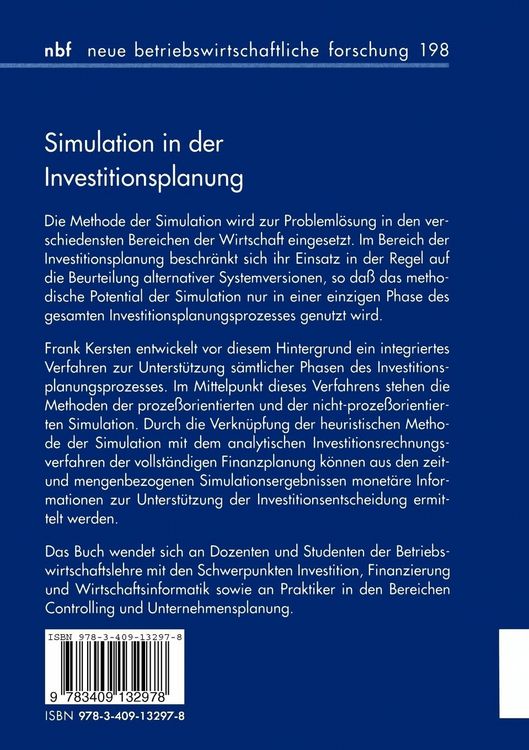 Produktbild: Simulation in der Investitionsplanung
