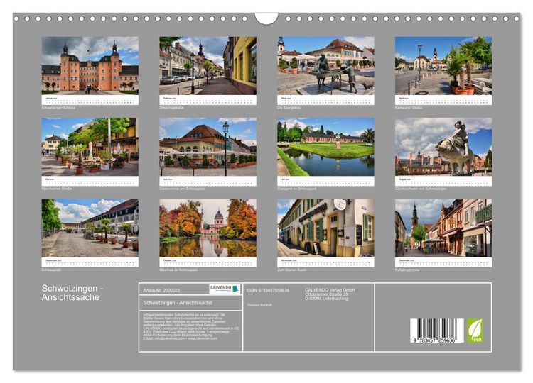 Produktbild: Schwetzingen - Ansichtssache (Wandkalender 2026 DIN A3 quer), CALVENDO Monatskalender