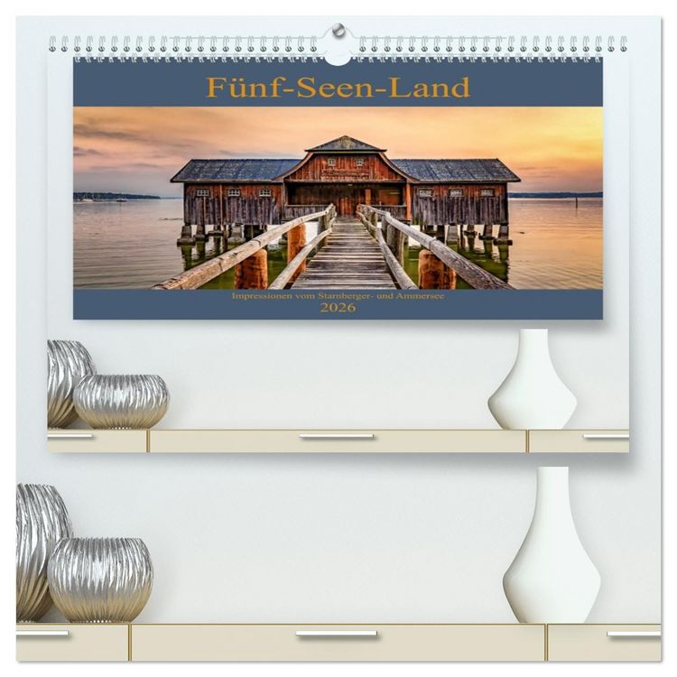 Produktbild: F&uuml;nf-Seen-Land (hochwertiger Premium Wandkalender 2026 DIN A2 quer), Kunstdruck in Hochglanz