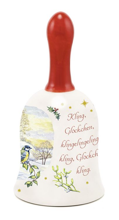 Blumenglocke Aus Porzellan – Mit Rosen, Tischglocke Für Restaurant, Bar Oder Deko, Weiß