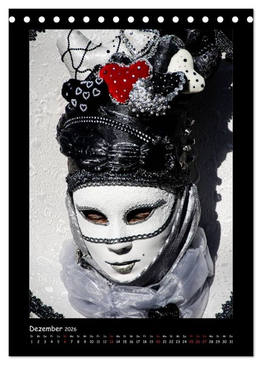 Produktbild: Venezianische Masken HALLia VENEZia Schw&auml;bisch Hall (Tischkalender 2026 DIN A5 hoch), CALVENDO Monatskalender
