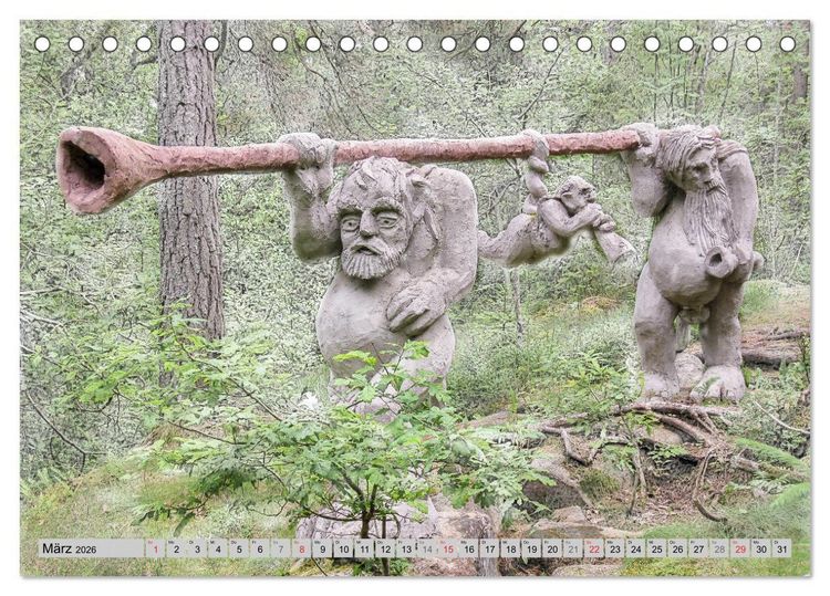 Produktbild: Die Trolle von Gamleby - Schweden - Skulpturen von Jan Pol (Tischkalender 2026 DIN A5 quer), CALVENDO Monatskalender