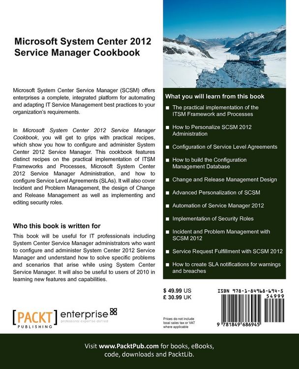 Produktbild: Microsoft System Center Service Manager 2012 Cookbook