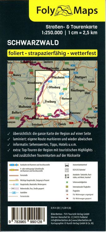 Produktbild: FolyMaps Karte Schwarzwald 1:250 000