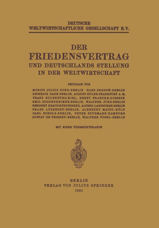 Produktbild: Der Friedensvertrag und Deutschlands Stellung in der Weltwirtschaft