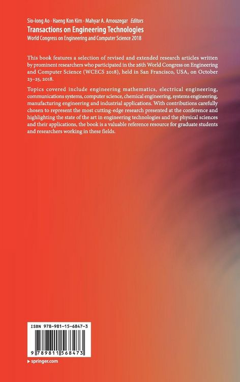 Produktbild: Transactions on Engineering Technologies