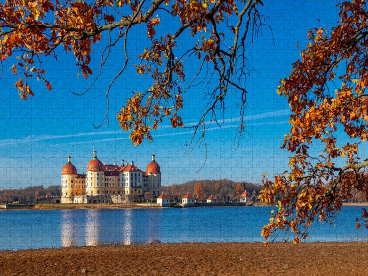 Produktbild: CALVENDO Puzzle Ein Motiv aus dem Kalender Moritzburg mit Schlossansichten | 1000 Teile Lege-Gr&ouml;&szlig;e 64x48cm Foto-Puzzle f&uuml;r gl&uuml;ckliche Stunden