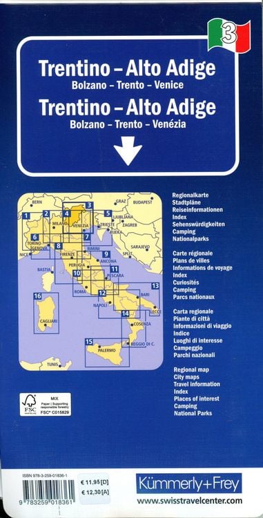 Produktbild: K&uuml;mmerly+Frey Regional-Strassenkarte 3 Trentino, S&uuml;dtirol 1: