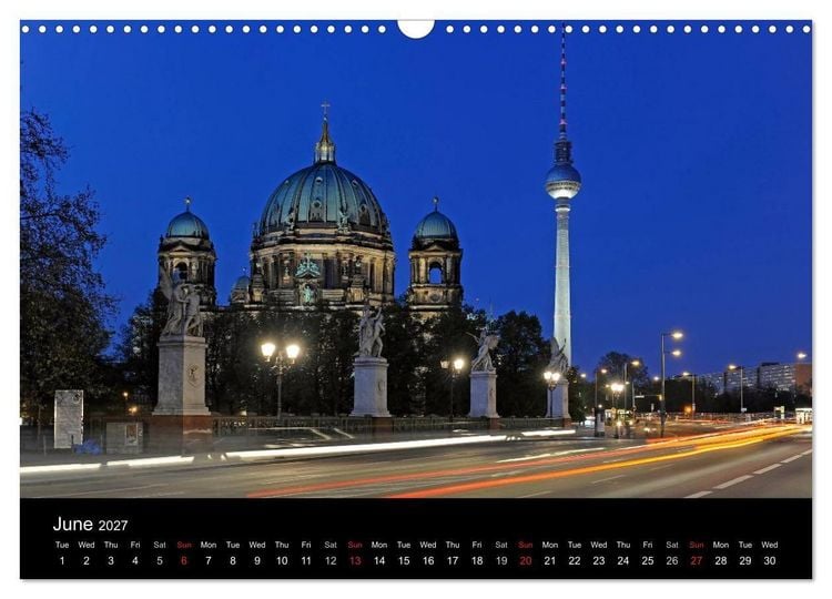 Produktbild: Evening Walk through Berlin (Wall Calendar 2027 DIN A3 landscape), CALVENDO 12 Month Wall Calendar