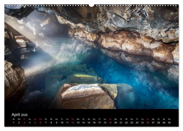 Produktbild: Island - einzigartige Landschaften (hochwertiger Premium Wandkalender 2026 DIN A2 quer), Kunstdruck in Hochglanz