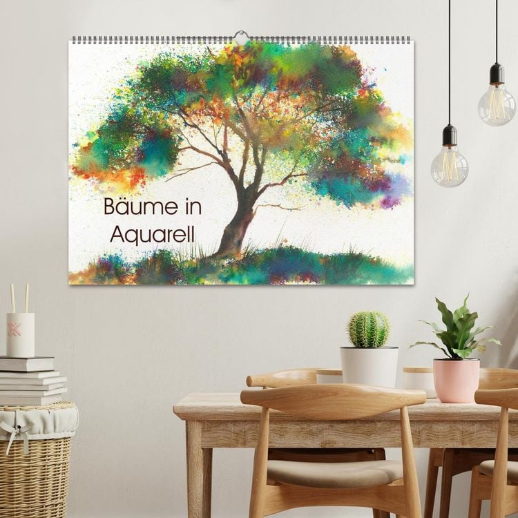 Produktbild: B&auml;ume in Aquarell (Wandkalender 2026 DIN A2 quer), CALVENDO Monatskalender