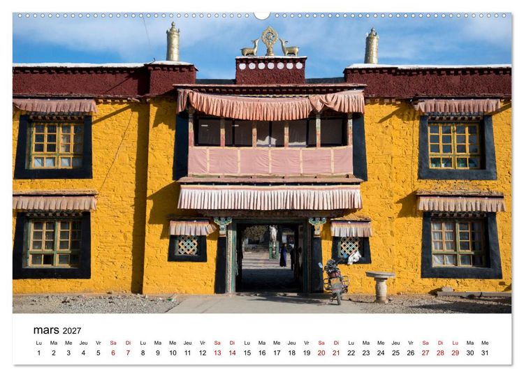 Produktbild: Monast&egrave;res et paysages du Tibet (Calendrier mural 2027 DIN A2 vertical), CALVENDO calendrier mensuel