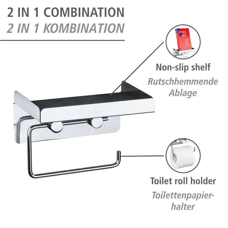 Produktbild: Toilettenpapierhalter 2 in 1 Edelstahl, rostfrei