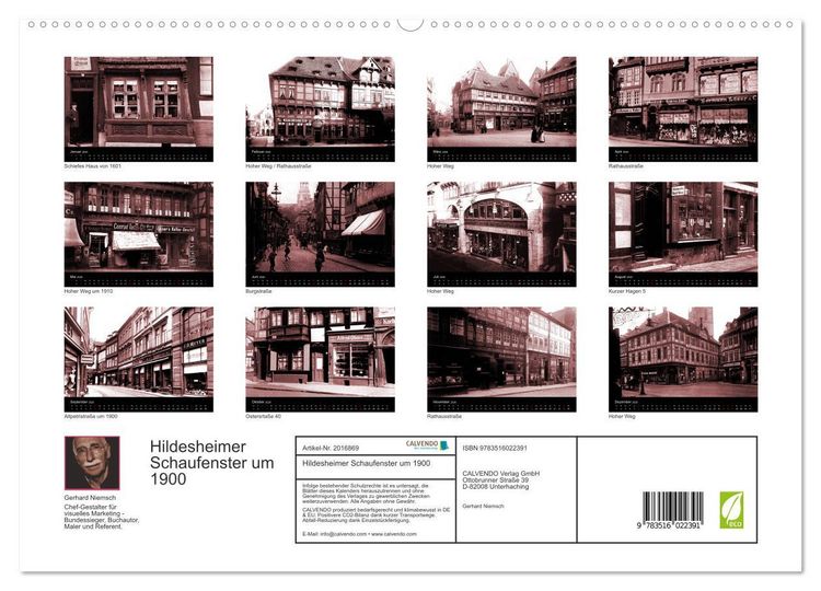 Produktbild: Hildesheimer Schaufenster um 1900 (hochwertiger Premium Wandkalender 2026 DIN A2 quer), Kunstdruck in Hochglanz