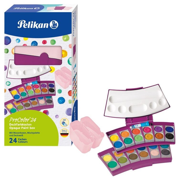 Produktbild: Pelikan Deckfarbkasten ProColor 24 Farben beere/rosa