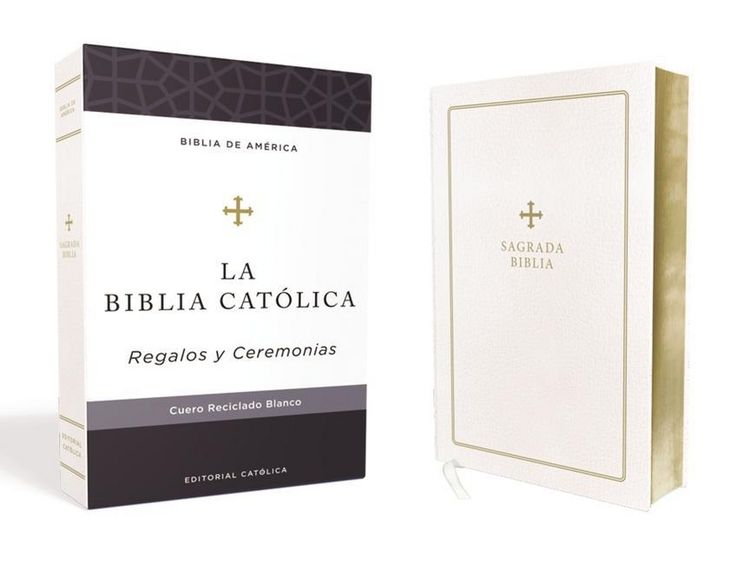 Produktbild: Biblia Cat&oacute;lica, Regalos Y Ceremonias, Piel Reciclada, Blanco, Comfort Print