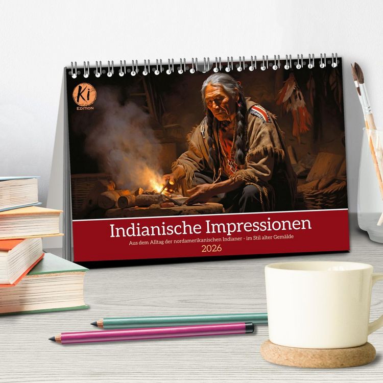 Produktbild: Indianische Impressionen (Tischkalender 2026 DIN A5 quer), CALVENDO Monatskalender