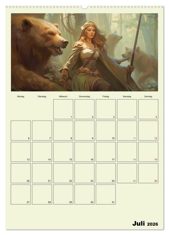 Produktbild: Im Zauberwald. Mystische Fabelwesen (Wandkalender 2026 DIN A2 hoch), CALVENDO Monatskalender
